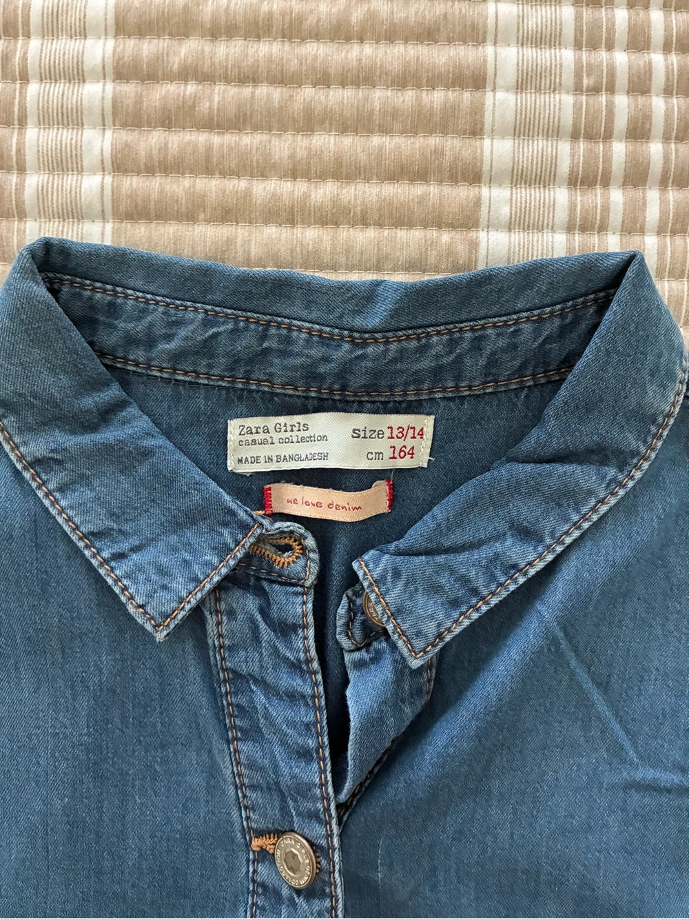 ZARA Girls chambray shirt dress LIKE NEW 13-14
